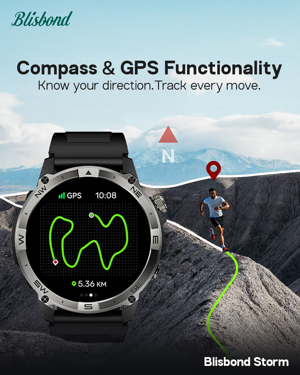 Blisbond Storm 1.43” AMOLED Display Bluetooth Calling Smart Watch Blisbond Storm 1.43” AMOLED Display Bluetooth Calling Smart Watch
